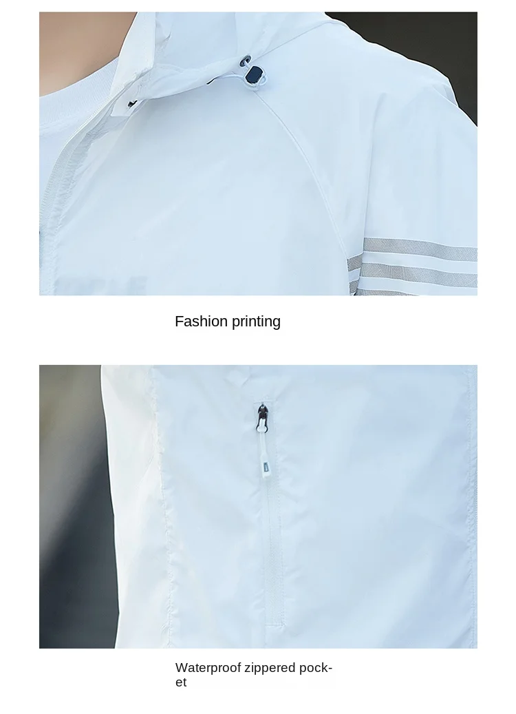 UPF50+Sunscreen Jacket 2025 Summer Thin Breathable Outdoor Cycling Sports Ice Silk Cardigan Coat Casual Men's Sunscreen Clothing