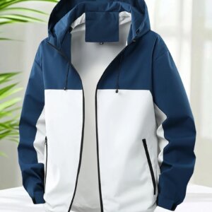 Windbreaker Jacket Men with Hood Spring Autumn Lightweight Zip Up Jackets Men Outdoor Hiking Coats Stylish Hooded Jackets Trends
