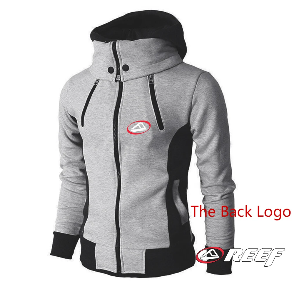 2025 Simple Leisure Versatile Hoodies Spring And Autumn Zipper Hooded Coat Man's Reef Logo Print High Street Fashion Jacket