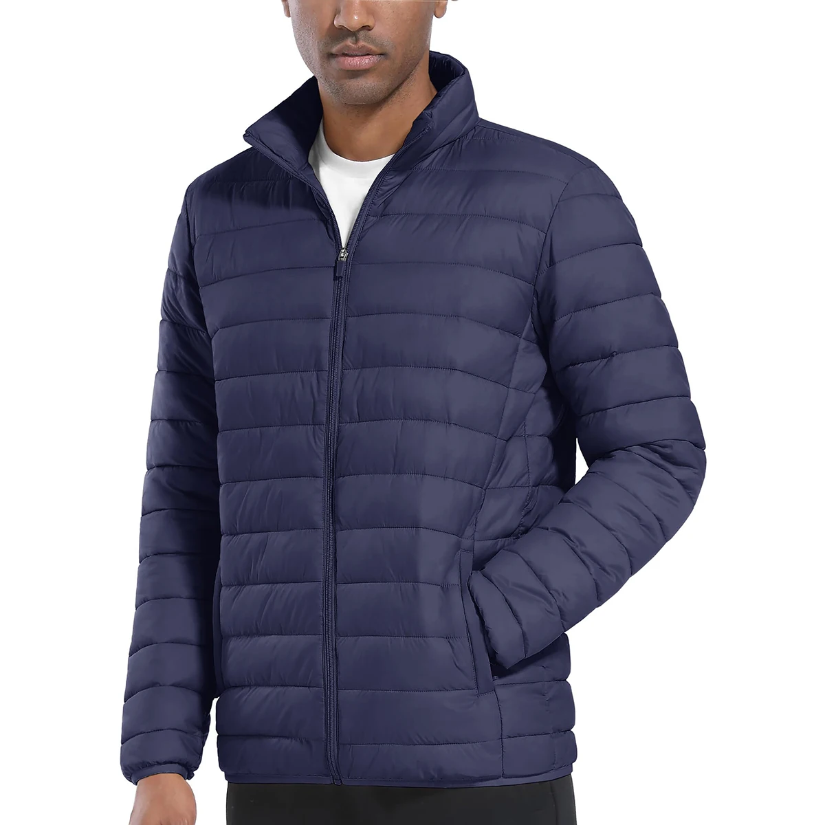 TACVASEN Men's Lightweight Puffer Jacket Stand Collar Full Zip Up Warmth Waterproof Jackets Work Outdoor Windbreaker TACVASEN Men's Lightweight Puffer Jacket Stand Collar Full Zip Up Warmth Waterproof Jackets Work Outdoor Windbreaker