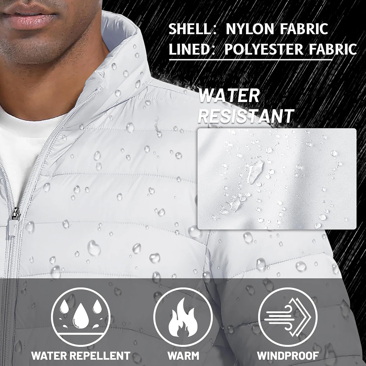 TACVASEN Men's Lightweight Puffer Jacket Stand Collar Full Zip Up Warmth Waterproof Jackets Work Outdoor Windbreaker TACVASEN Men's Lightweight Puffer Jacket Stand Collar Full Zip Up Warmth Waterproof Jackets Work Outdoor Windbreaker