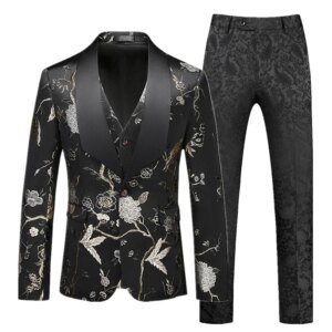 Blue Men's Suit 3-piece (Jacket+Vest+Pants) Wedding Party Slim Dress Coat and Trousers Waistcoat Asian Size M-6XL