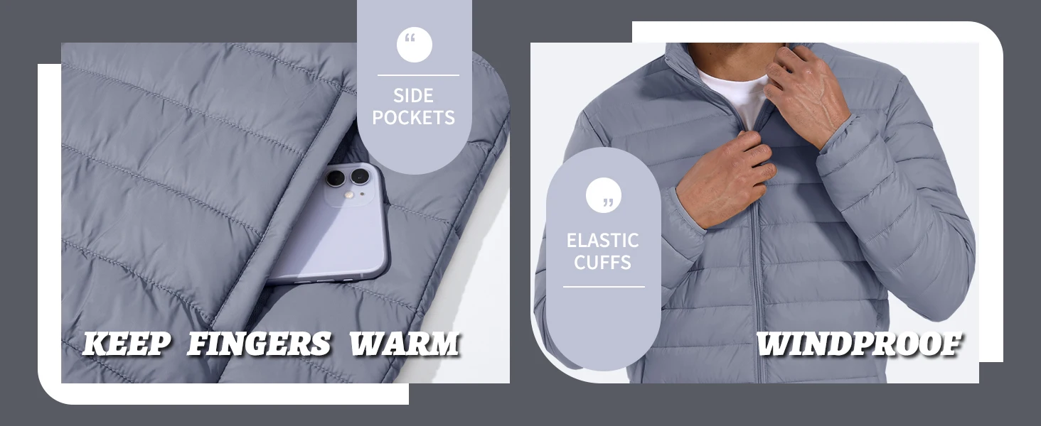 TACVASEN Stand Collar Lightweight Puffer Jackets Mens Quilted Jacket Water Resistant Ripstop Down Insulated Windbreaker Coats TACVASEN Stand Collar Lightweight Puffer Jackets Mens Quilted Jacket Water Resistant Ripstop Down Insulated Windbreaker Coats