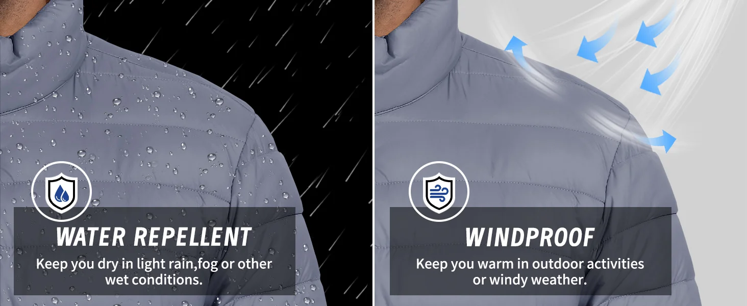 TACVASEN Stand Collar Lightweight Puffer Jackets Mens Quilted Jacket Water Resistant Ripstop Down Insulated Windbreaker Coats TACVASEN Stand Collar Lightweight Puffer Jackets Mens Quilted Jacket Water Resistant Ripstop Down Insulated Windbreaker Coats