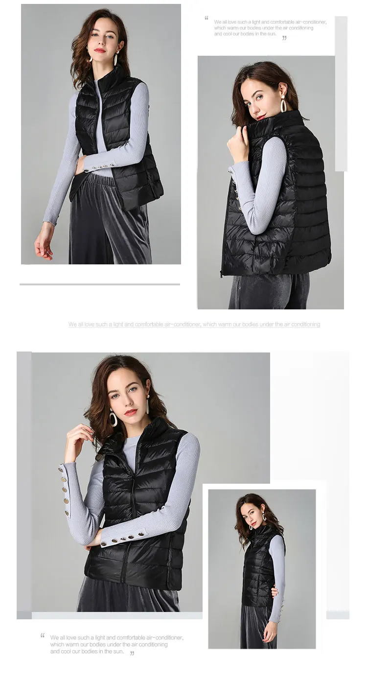 Women Sleeveless Vest Jackets Winter Fashion Male Cotton-Padded Vest Coats women Stand Collar Warm Waistcoats Clothing