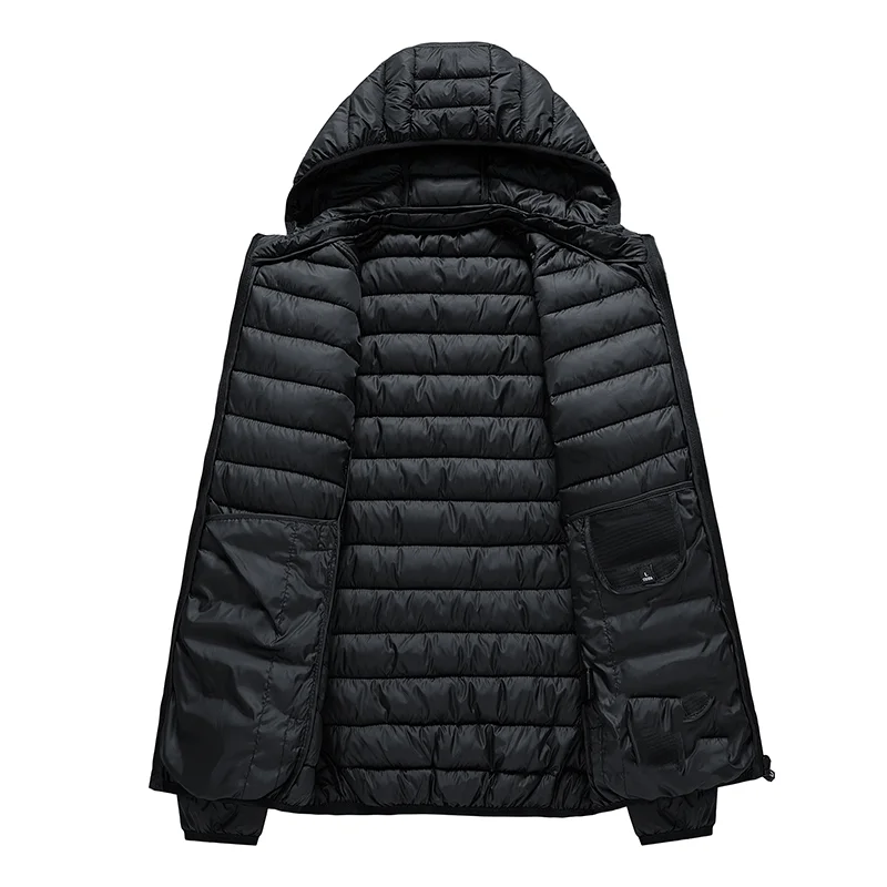 Men Parka Autumn Winter Warm Waterproof Jackets and Coats Mens Hooded Casual Outwear Detachable Hat Black Parkas Coat Male