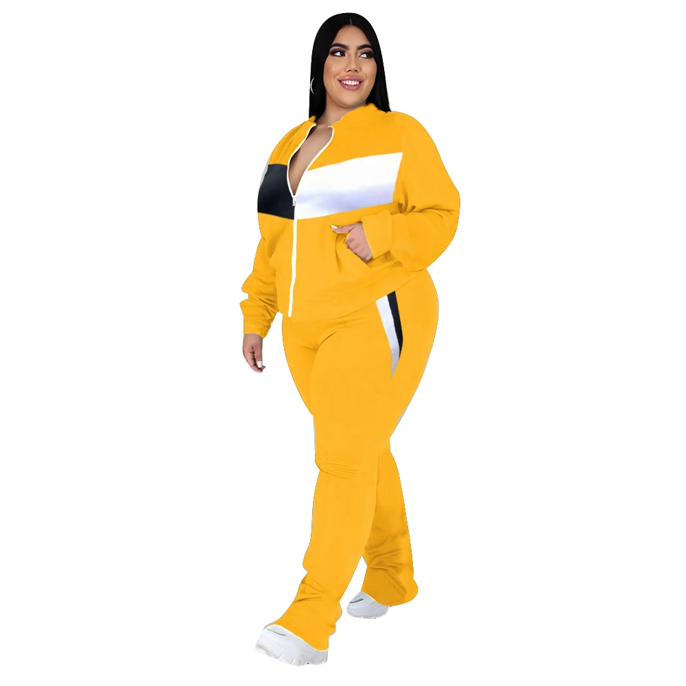 Plus Size Women Clothing Tracksuit Two Piece Set 5XL Sweatsuit Coat and Sweatpants Sport New Jogging Suit Wholesale Dropshipping