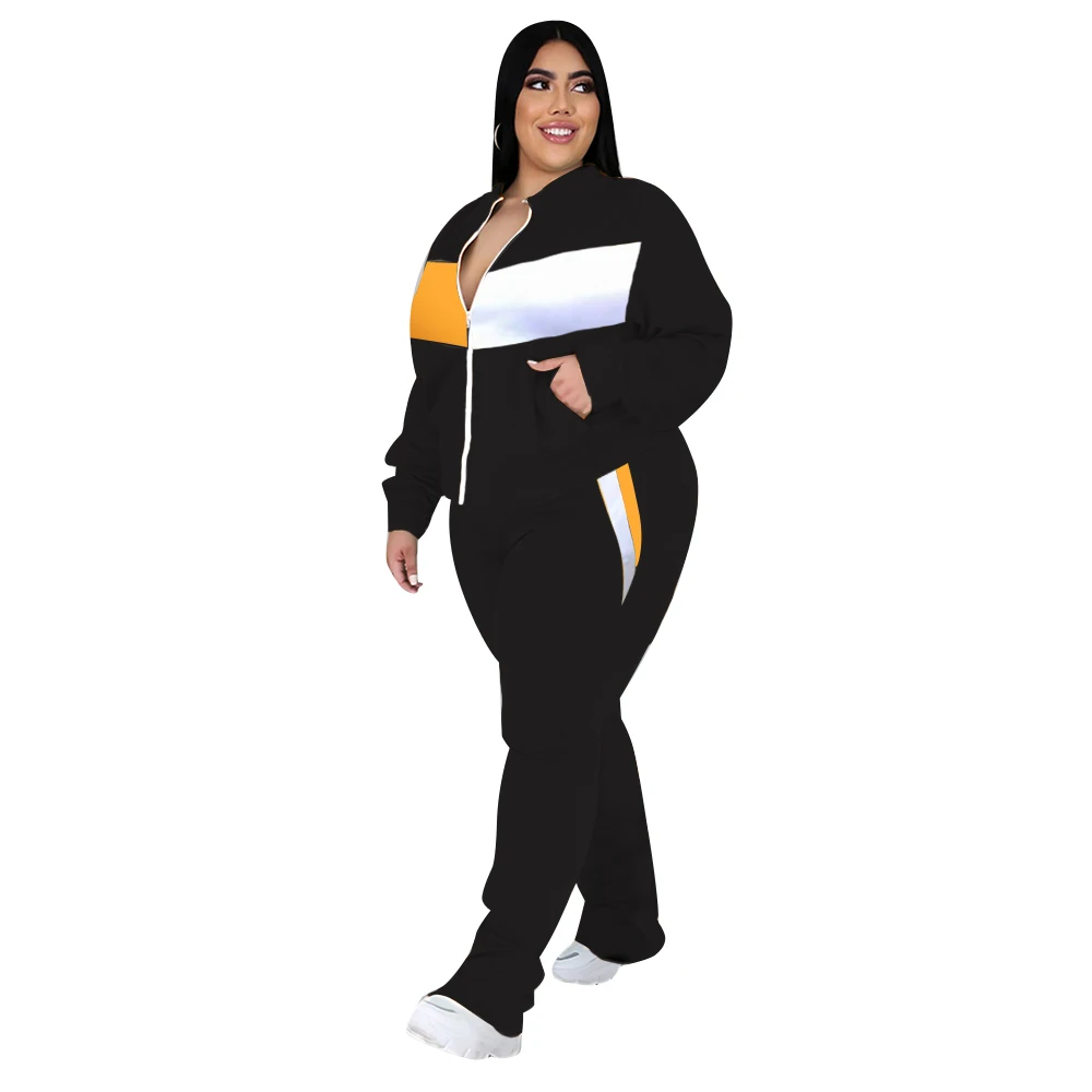 Plus Size Women Clothing Tracksuit Two Piece Set 5XL Sweatsuit Coat and Sweatpants Sport New Jogging Suit Wholesale Dropshipping