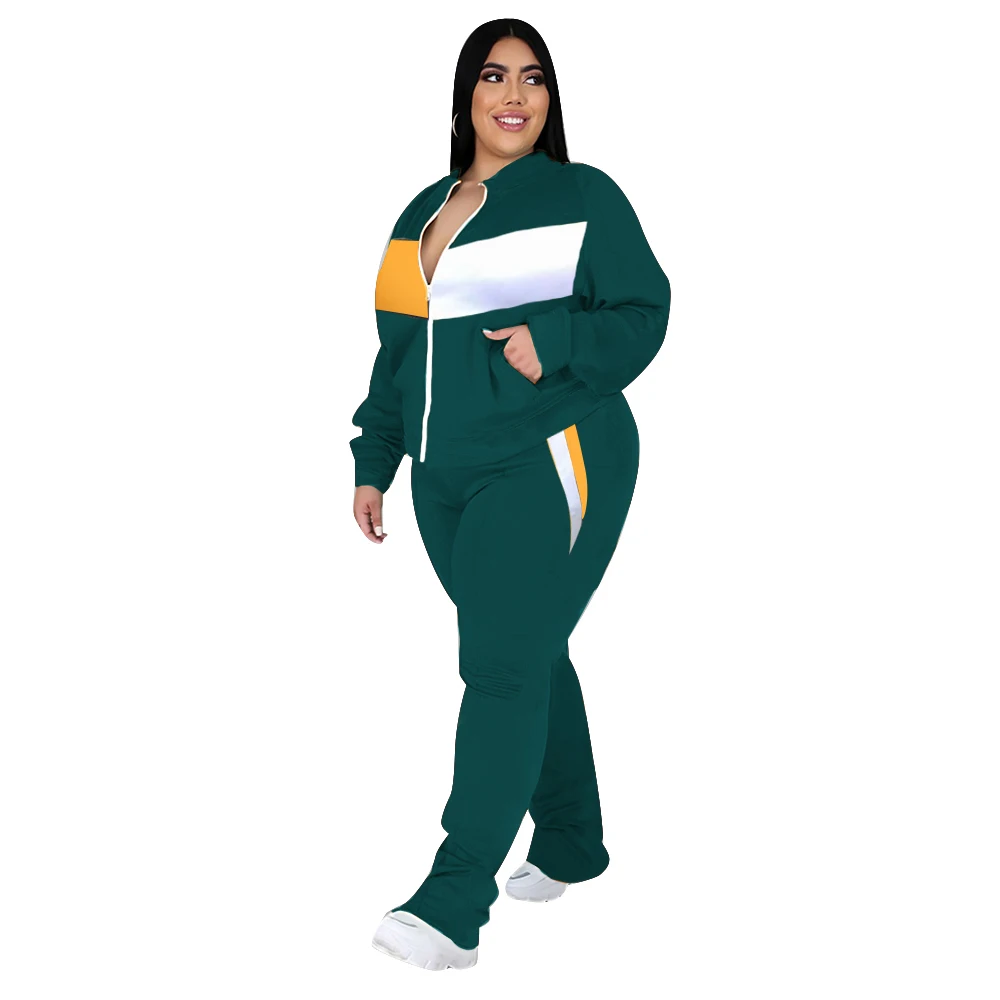 Plus Size Women Clothing Tracksuit Two Piece Set 5XL Sweatsuit Coat and Sweatpants Sport New Jogging Suit Wholesale Dropshipping