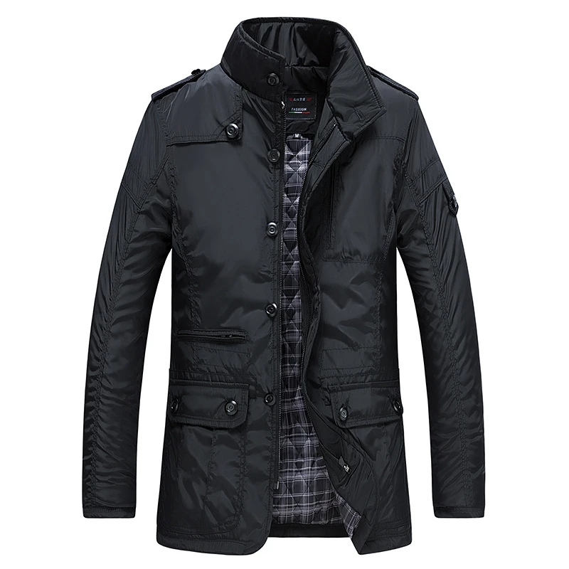 2025 Winter Men Jackets and Coats Casual Windproof Thick Warm Jacket Men's Long Trench Coat Parka Clothing Drop Shipping