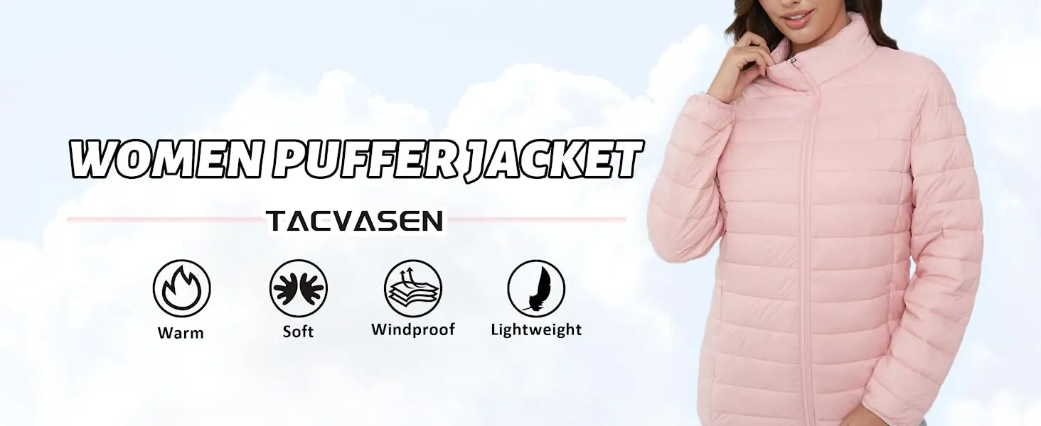TACVASEN Full Zip Up Puffer Jacket Womens Winter Lightweight Quilted Down Warm Coats Casual Windbreaker Oversize Outwear Outdoor TACVASEN Full Zip Up Puffer Jacket Womens Winter Lightweight Quilted Down Warm Coats Casual Windbreaker Oversize Outwear Outdoor