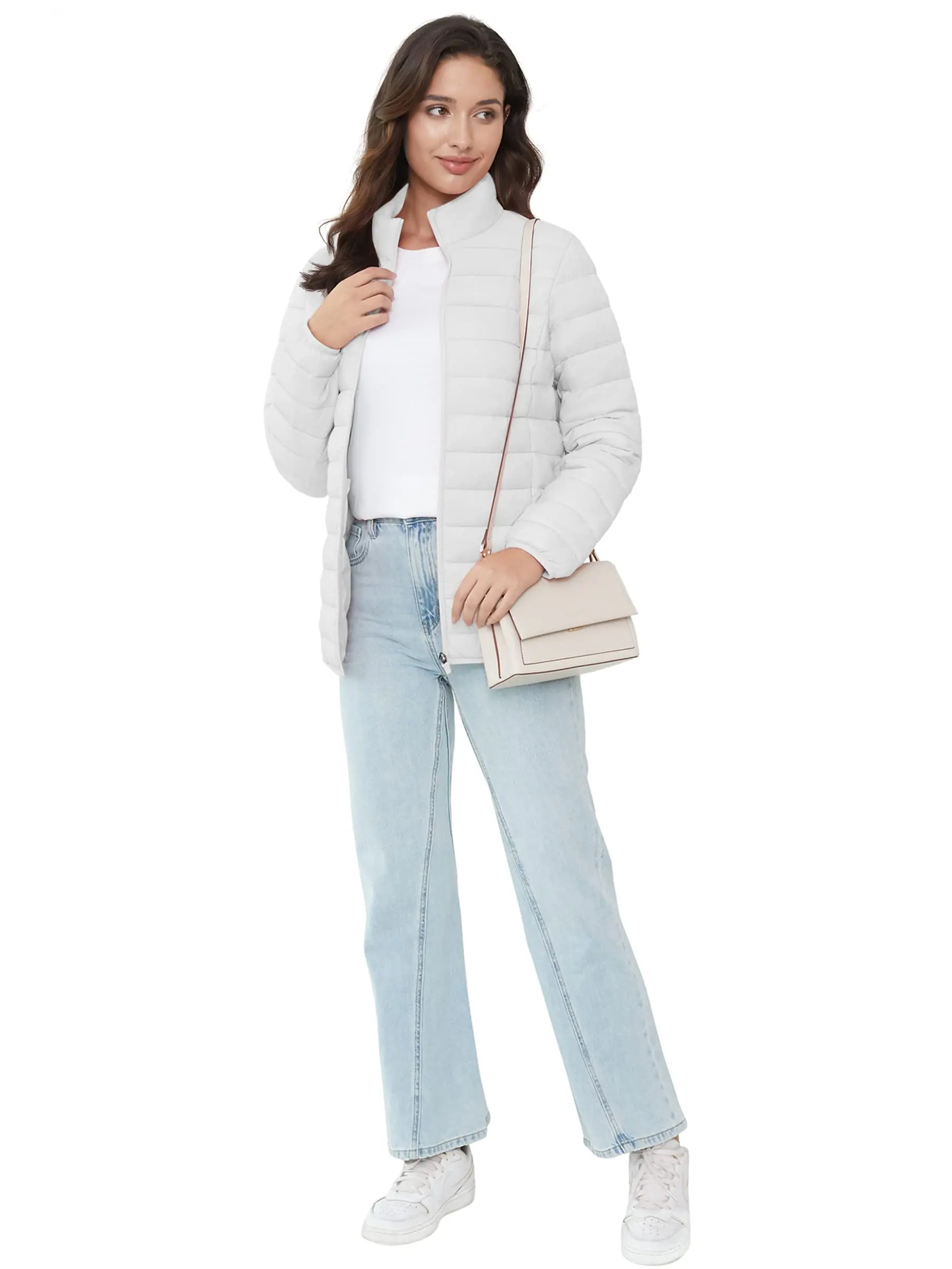 TACVASEN Full Zip Up Puffer Jacket Womens Winter Lightweight Quilted Down Warm Coats Casual Windbreaker Oversize Outwear Outdoor TACVASEN Full Zip Up Puffer Jacket Womens Winter Lightweight Quilted Down Warm Coats Casual Windbreaker Oversize Outwear Outdoor