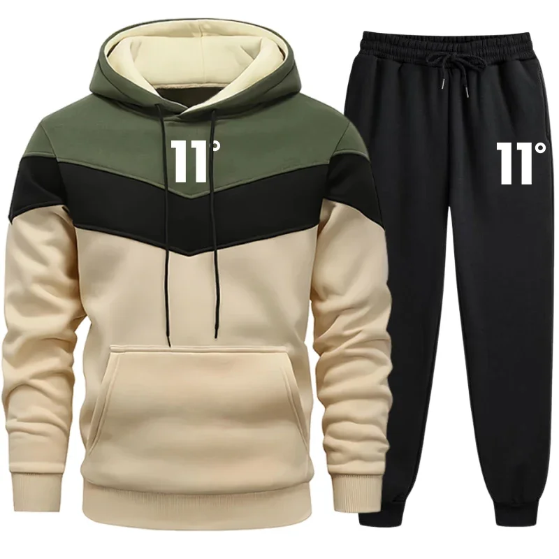 Daily Men Tracksuit Fashion Hot Sale Hoodie Tricolor Sweatshirt and Sweatpants Sportswear Man Suit Comfort Casual Sports Quality