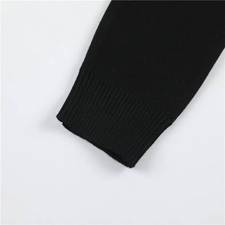 High Quality Sweater Men Pullover Fashion Slim Sweater Knitwear Jumper Man Patch Work Male Jersey Top Boy Sweatshirt Red Black