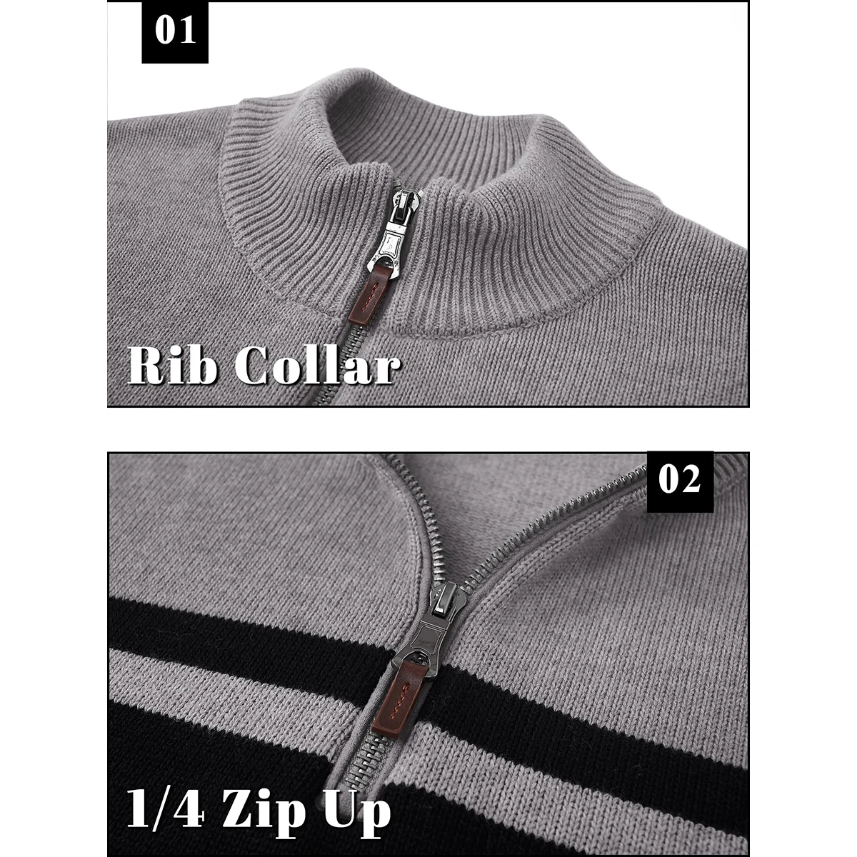 TACVASEN Striped Pullover Men's Sweaters Quarter Zipper Stand Collar Long Sleeve Autumn Winter Working Casual Male Sweater Tops TACVASEN Striped Pullover Men's Sweaters Quarter Zipper Stand Collar Long Sleeve Autumn Winter Working Casual Male Sweater Tops
