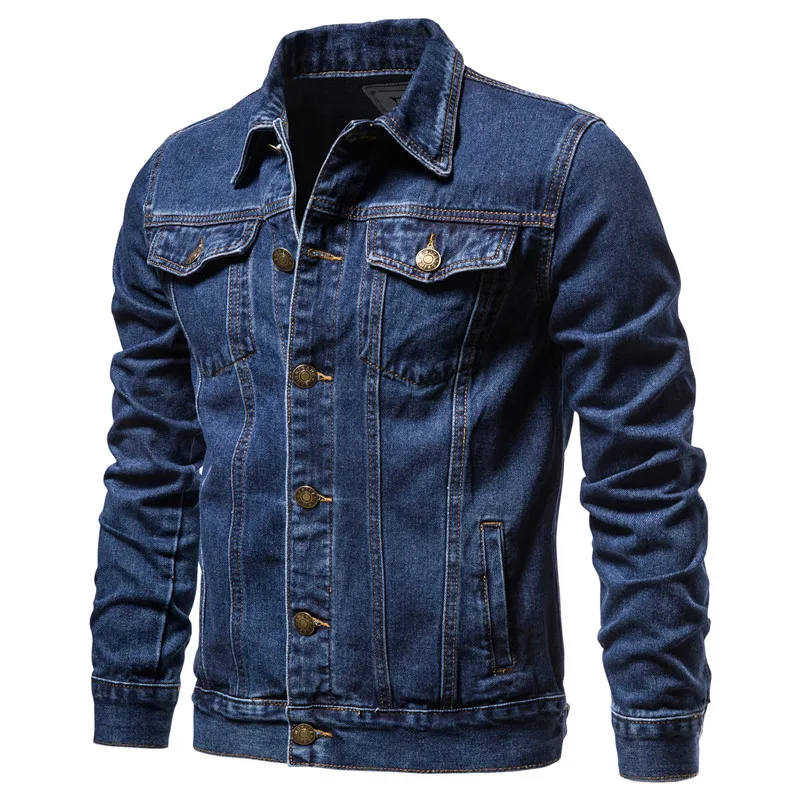 2025 Autumn Men Solid Denim Jackets Fashion Motorcycle Vintage Jeans Jackets Hommes Slim Fit Cotton Casual Black Blue Coats 2025 Autumn Men Solid Denim Jackets Fashion Motorcycle Vintage Jeans Jackets Hommes Slim Fit Cotton Casual Black Blue Coats