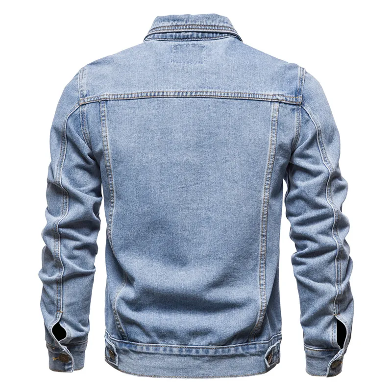 2025 Autumn Men Solid Denim Jackets Fashion Motorcycle Vintage Jeans Jackets Hommes Slim Fit Cotton Casual Black Blue Coats 2025 Autumn Men Solid Denim Jackets Fashion Motorcycle Vintage Jeans Jackets Hommes Slim Fit Cotton Casual Black Blue Coats