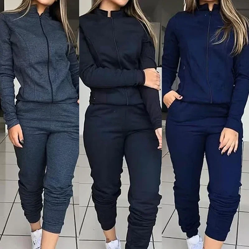 Fall Winter Popular Street Style Women's Long Sleeve Casual Two Piece Set High Collar Ankle Length Dress Fly Sleeve Trendy