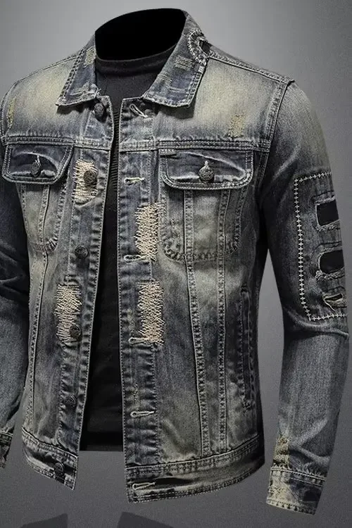 Autumn and Winter Coats for Men Spring and Fall Trends Plankton Denim Cargo Jacket Loose Casual Men's Coat Winter