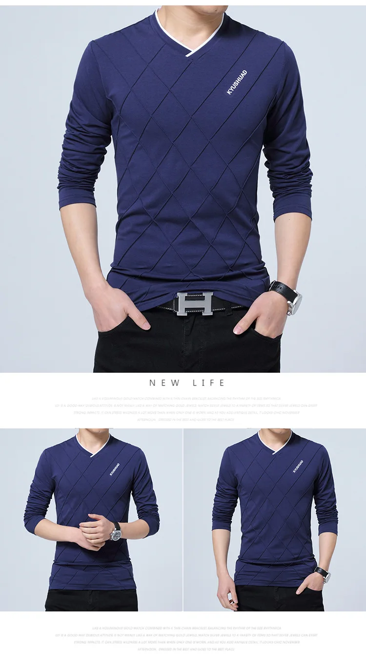2024 Mens Casual T-shirt Fashion Slim Long Sleeve V Neck Fitness T-shirts Tops Homme Tshirt Boyfriend Gift Harajuku Streetwear 2024 Mens Casual T-shirt Fashion Slim Long Sleeve V Neck Fitness T-shirts Tops Homme Tshirt Boyfriend Gift Harajuku Streetwear