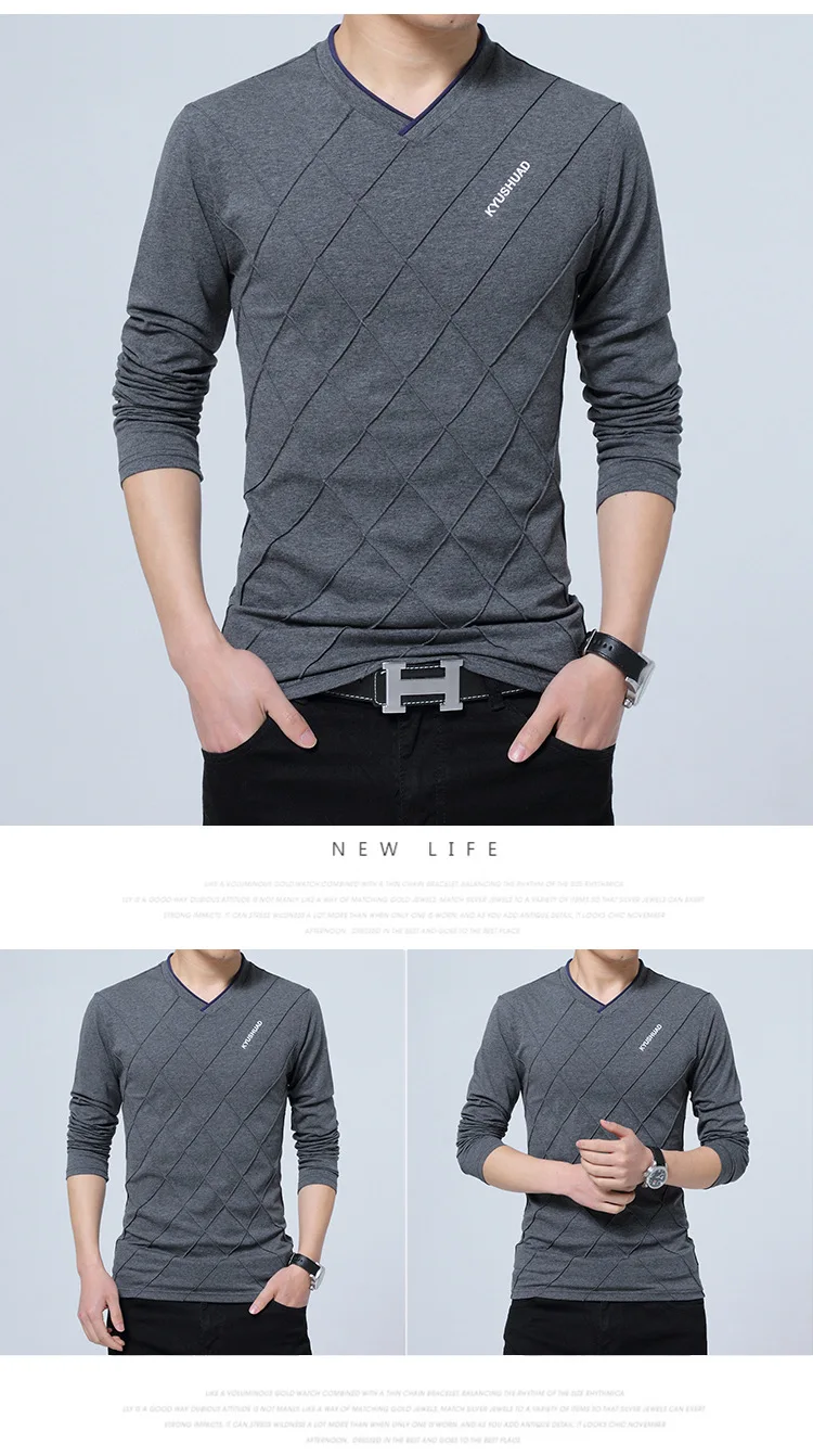 2024 Mens Casual T-shirt Fashion Slim Long Sleeve V Neck Fitness T-shirts Tops Homme Tshirt Boyfriend Gift Harajuku Streetwear 2024 Mens Casual T-shirt Fashion Slim Long Sleeve V Neck Fitness T-shirts Tops Homme Tshirt Boyfriend Gift Harajuku Streetwear