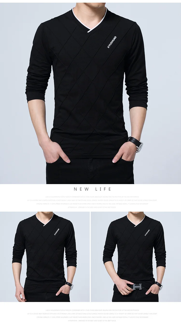 2024 Mens Casual T-shirt Fashion Slim Long Sleeve V Neck Fitness T-shirts Tops Homme Tshirt Boyfriend Gift Harajuku Streetwear 2024 Mens Casual T-shirt Fashion Slim Long Sleeve V Neck Fitness T-shirts Tops Homme Tshirt Boyfriend Gift Harajuku Streetwear