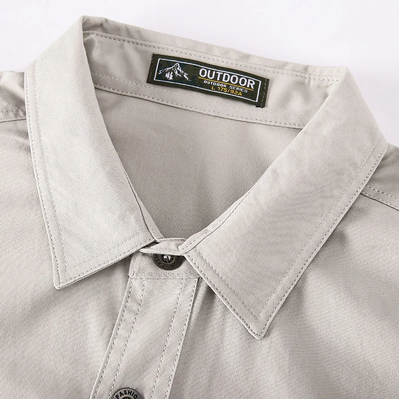 2024 Spring Cotton Cargo Shirt for Men Long Sleeve Multi-Pocket Shirts Outdoor Casual Colthing High Quality Militar Overshirt