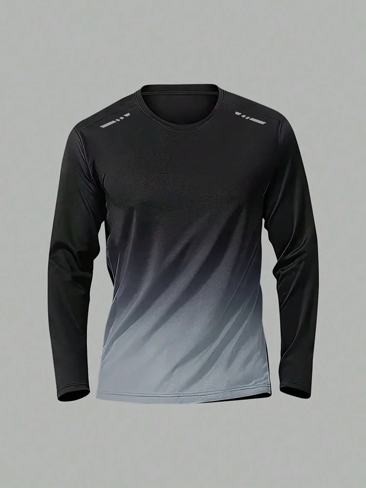 Daily Casual Men's Warm Coat For Autumn And Winter Sport-style Men's Fitness Training Long-sleeved Quick-drying T-shirt 3D Print