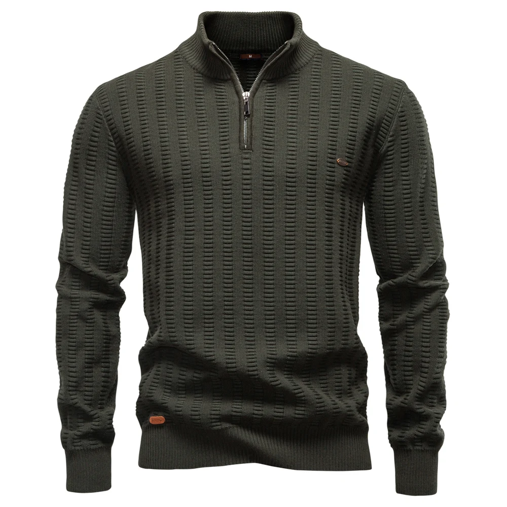 AIOPESON Luxury Striped Pullover Men Old Money Style Cotton Knitwear Thick Warm Crew Neck Winter Social Sweater Male
