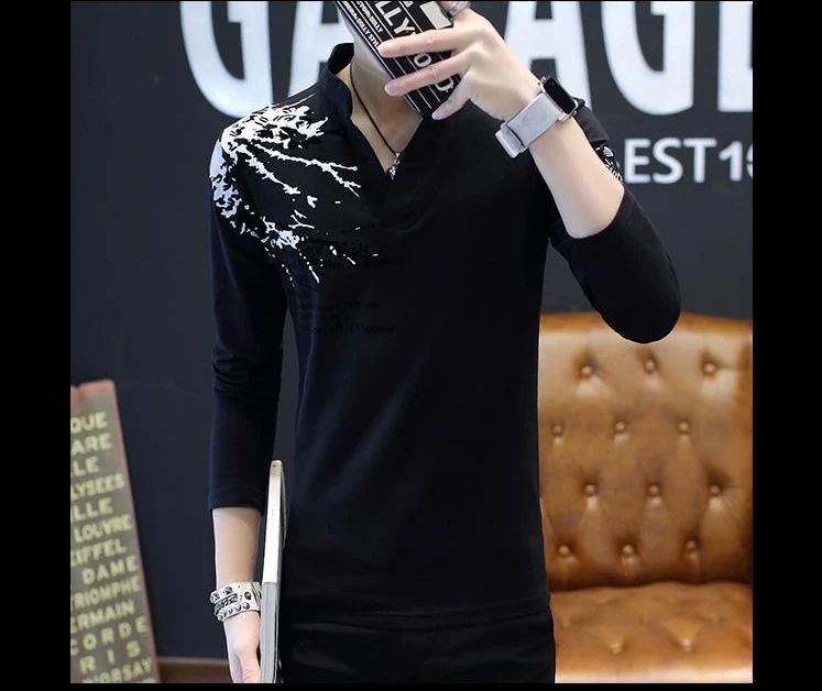 Stand Collar Man Pullovers Tight Bulk Spring Tops Sweatshirts Elasticity Designer Casual Social Quotes Slim Fit T Shirt for Men Stand Collar Man Pullovers Tight Bulk Spring Tops Sweatshirts Elasticity Designer Casual Social Quotes Slim Fit T Shirt for Men