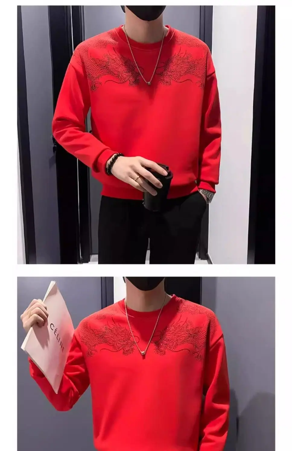 New Trendy Sweatshirt Men's Spring Top Printed Bottom Shirt Long-sleeved T-shirt in Spring and Autumn New Trendy Sweatshirt Men's Spring Top Printed Bottom Shirt Long-sleeved T-shirt in Spring and Autumn