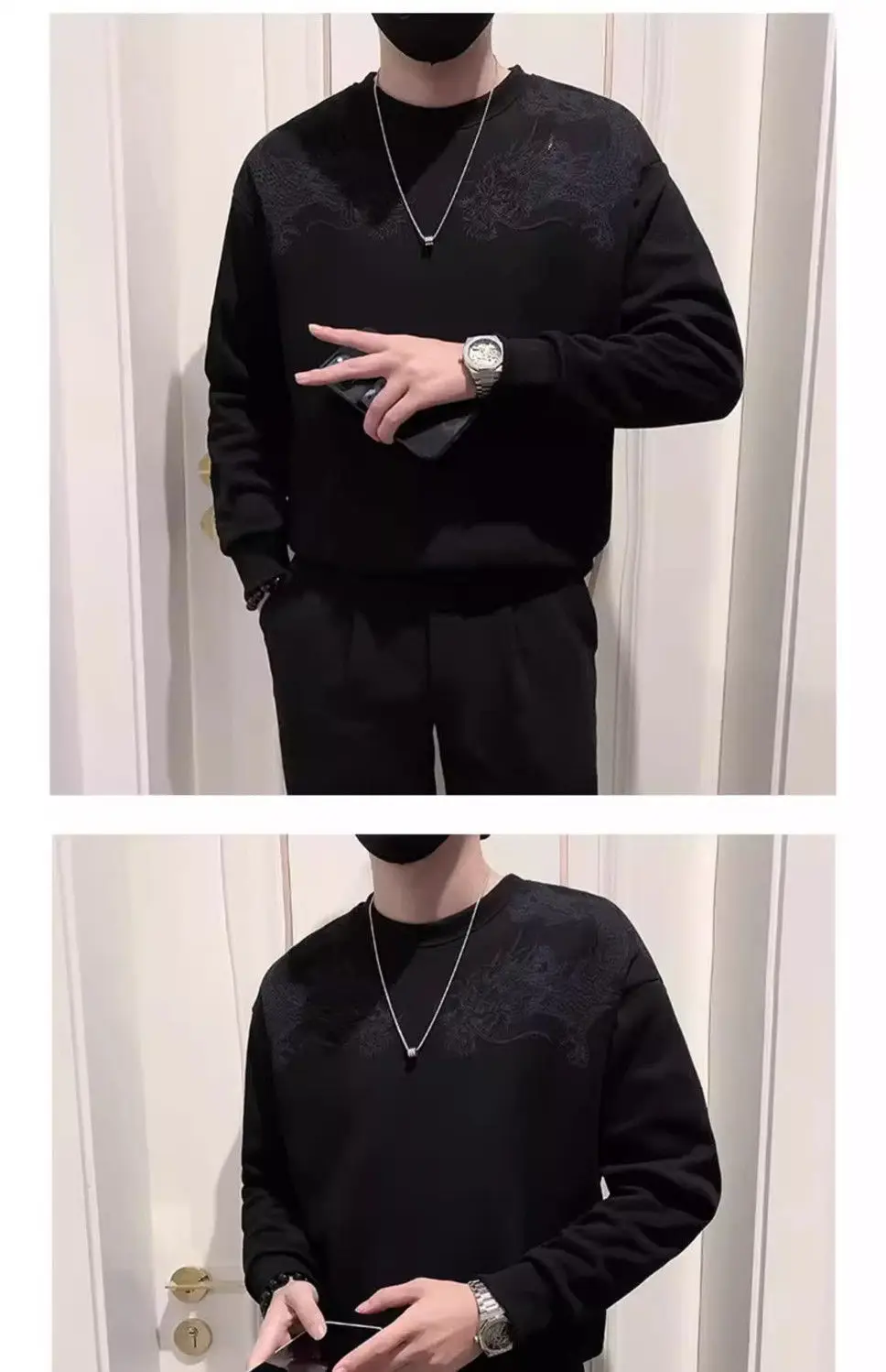 New Trendy Sweatshirt Men's Spring Top Printed Bottom Shirt Long-sleeved T-shirt in Spring and Autumn New Trendy Sweatshirt Men's Spring Top Printed Bottom Shirt Long-sleeved T-shirt in Spring and Autumn
