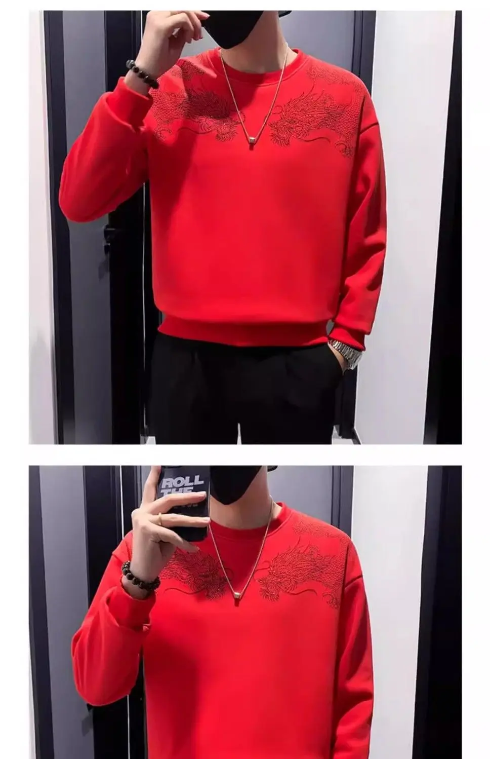 New Trendy Sweatshirt Men's Spring Top Printed Bottom Shirt Long-sleeved T-shirt in Spring and Autumn New Trendy Sweatshirt Men's Spring Top Printed Bottom Shirt Long-sleeved T-shirt in Spring and Autumn