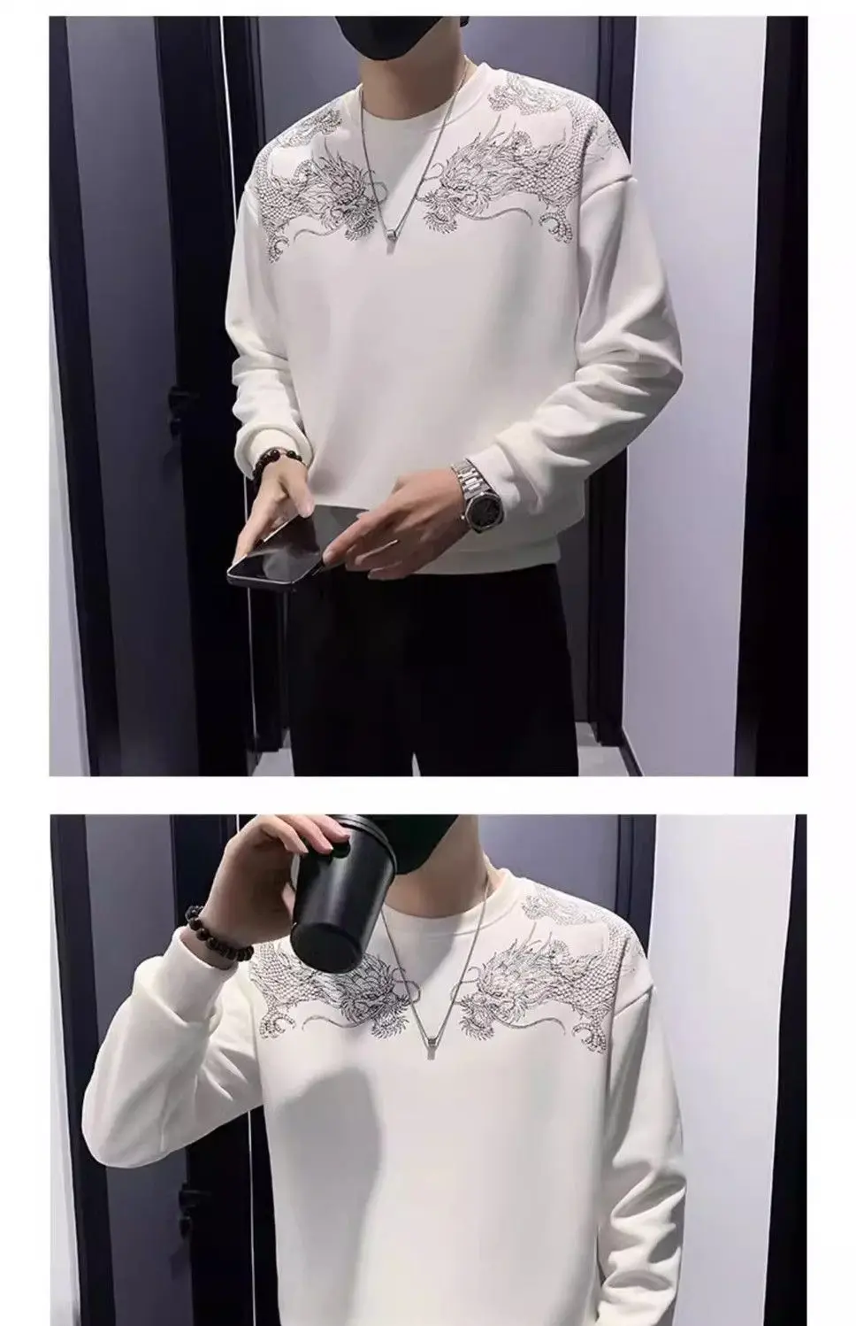 New Trendy Sweatshirt Men's Spring Top Printed Bottom Shirt Long-sleeved T-shirt in Spring and Autumn New Trendy Sweatshirt Men's Spring Top Printed Bottom Shirt Long-sleeved T-shirt in Spring and Autumn