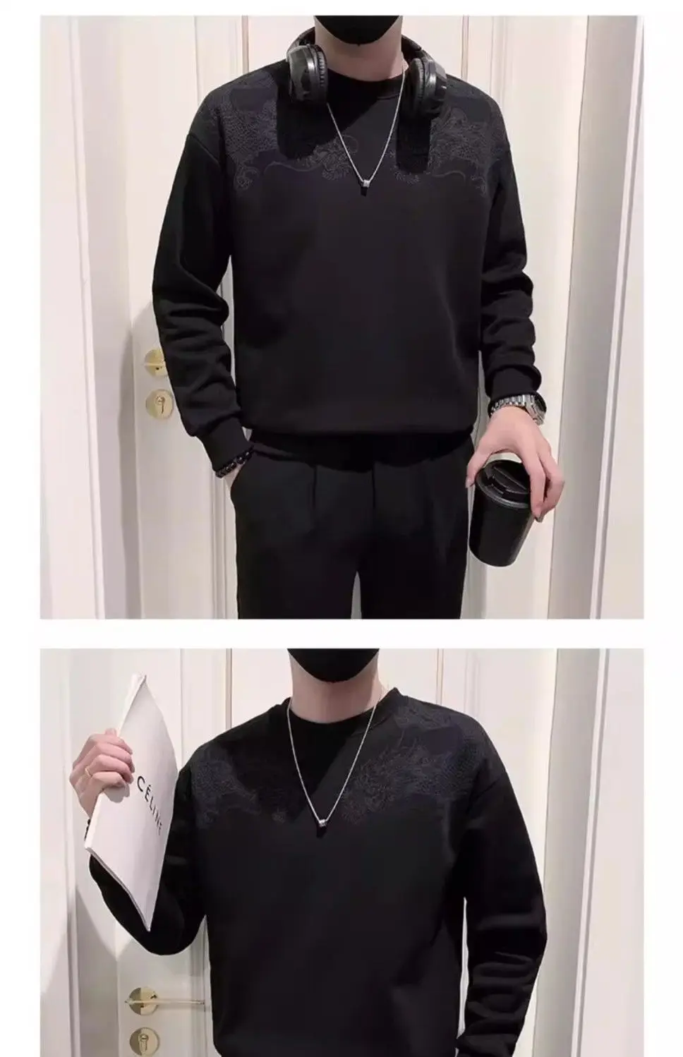 New Trendy Sweatshirt Men's Spring Top Printed Bottom Shirt Long-sleeved T-shirt in Spring and Autumn New Trendy Sweatshirt Men's Spring Top Printed Bottom Shirt Long-sleeved T-shirt in Spring and Autumn