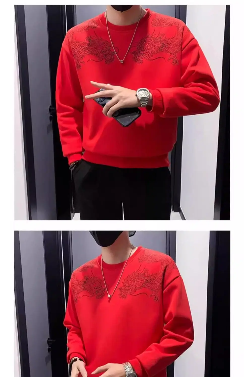 New Trendy Sweatshirt Men's Spring Top Printed Bottom Shirt Long-sleeved T-shirt in Spring and Autumn New Trendy Sweatshirt Men's Spring Top Printed Bottom Shirt Long-sleeved T-shirt in Spring and Autumn
