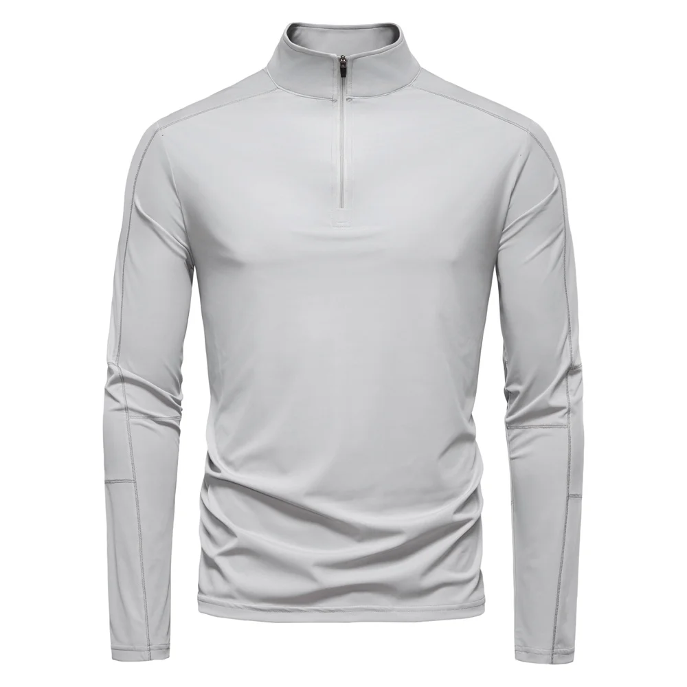 AIOPESON 2025 Men's Spring Lightweight Breathable UV Protection Sun Shirt for Outdoor Activities Male T Shirt