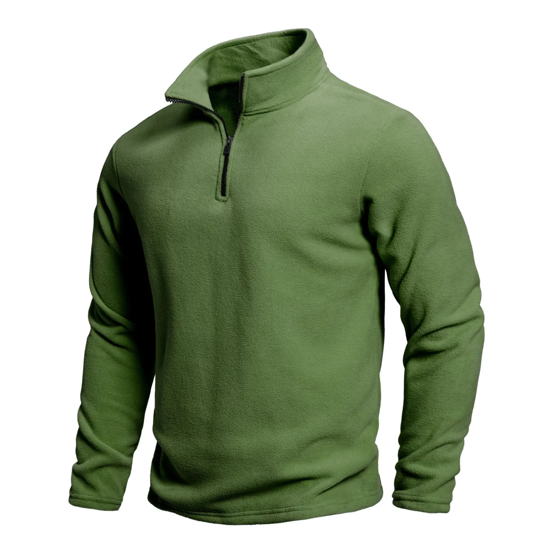 New Autumn and Winter Stand Collar Half Zipper Long-sleeved Sweatshirt Stand Collar Trendy Versatile Men's Fleece Top