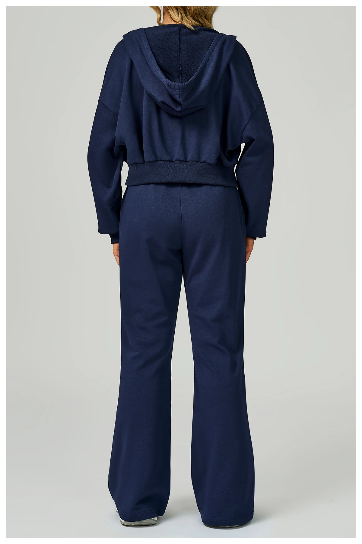 2 Pieces New Winter Zipper Sports Suit Hooded Casual Loose Sweatshirt Long Sleeved Outdoor Running Suit Sportswear for Women