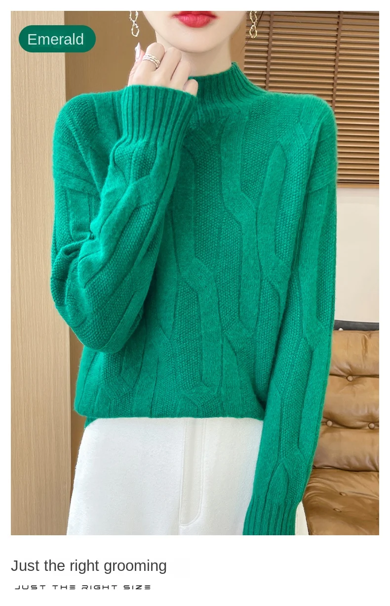 New Fashion Autumn And Winter Merino Wool Pullover Sweater Solid Color Long Sleeve Basic Thermal Top 100% Pure Wool SweaterWQ701 New Fashion Autumn And Winter Merino Wool Pullover Sweater Solid Color Long Sleeve Basic Thermal Top 100% Pure Wool SweaterWQ701