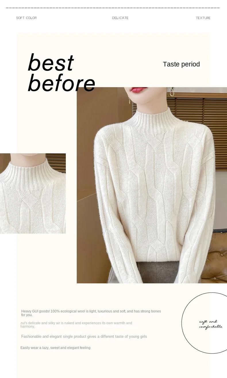 New Fashion Autumn And Winter Merino Wool Pullover Sweater Solid Color Long Sleeve Basic Thermal Top 100% Pure Wool SweaterWQ701 New Fashion Autumn And Winter Merino Wool Pullover Sweater Solid Color Long Sleeve Basic Thermal Top 100% Pure Wool SweaterWQ701