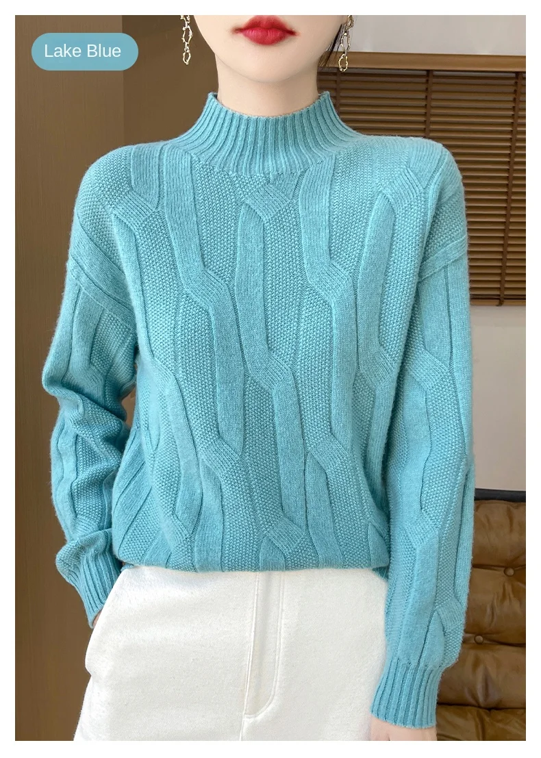 New Fashion Autumn And Winter Merino Wool Pullover Sweater Solid Color Long Sleeve Basic Thermal Top 100% Pure Wool SweaterWQ701 New Fashion Autumn And Winter Merino Wool Pullover Sweater Solid Color Long Sleeve Basic Thermal Top 100% Pure Wool SweaterWQ701